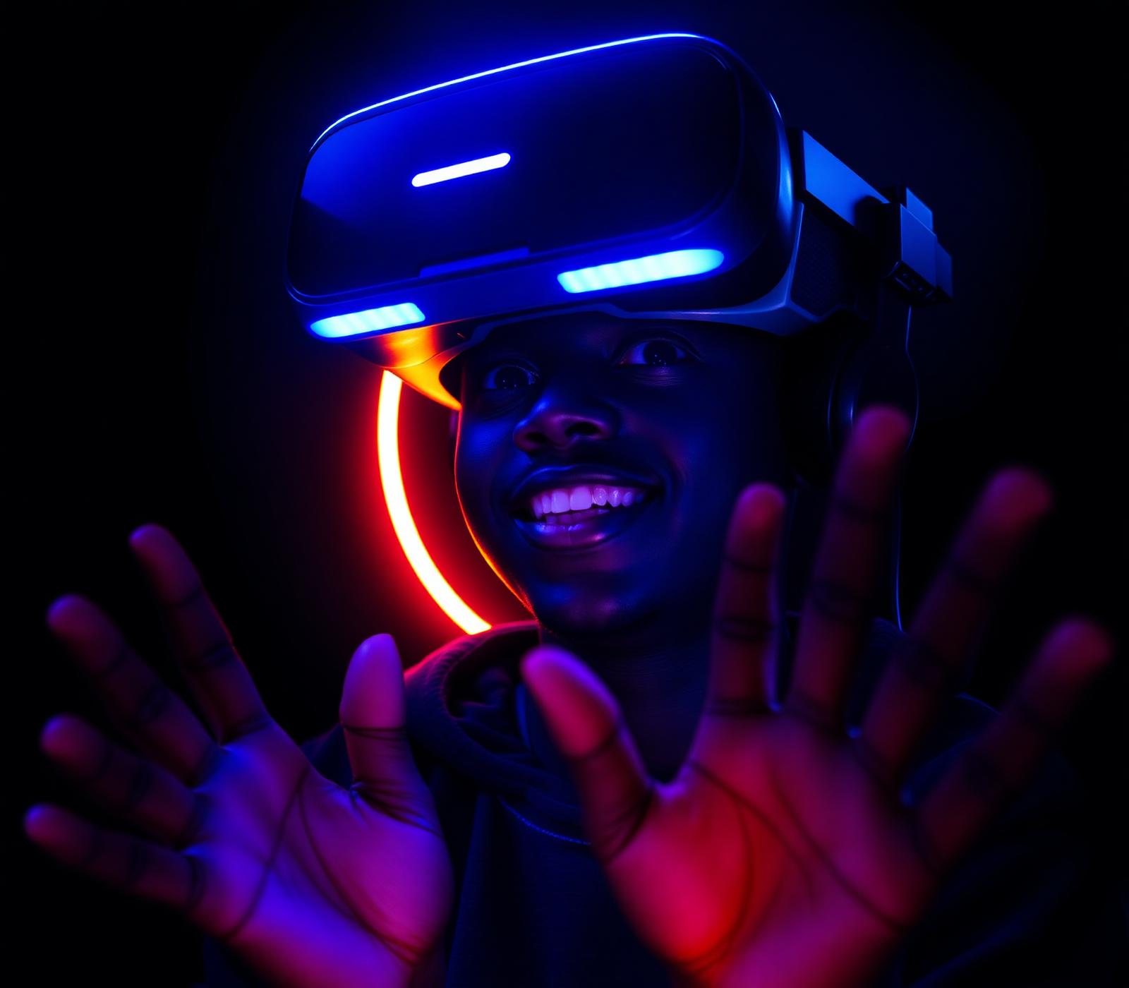 Player in VR headset